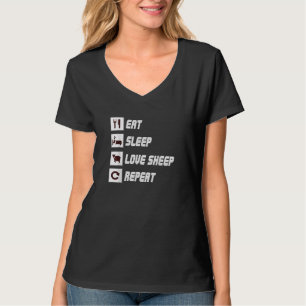 Eat sleep love sheep repeat Funny Quotes Gift T-shirt