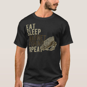 Eat Sleep Magnet Vist Herhaal vissers Anglers T-shirt