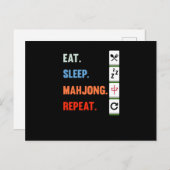Eat Sleep Mahjong Repeten Mahjong Game Player Game Uitnodiging Briefkaart (Voorkant / Achterkant)