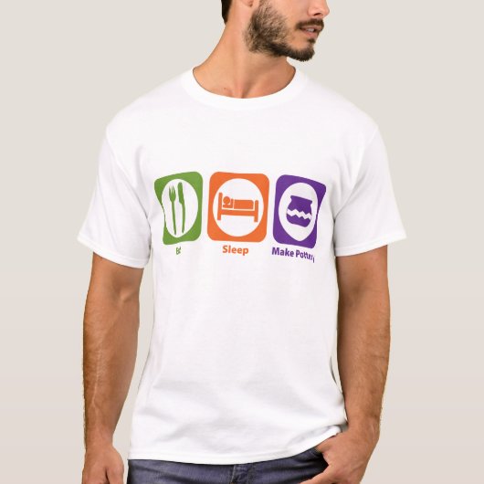 Eat Sleep Make Pottery T-shirt (Voorkant)