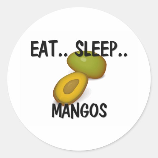 Eat Sleep MANGOS Ronde Sticker (Voorkant)