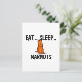 Eat Sleep MARMOTS Briefkaart (Staand voorkant)