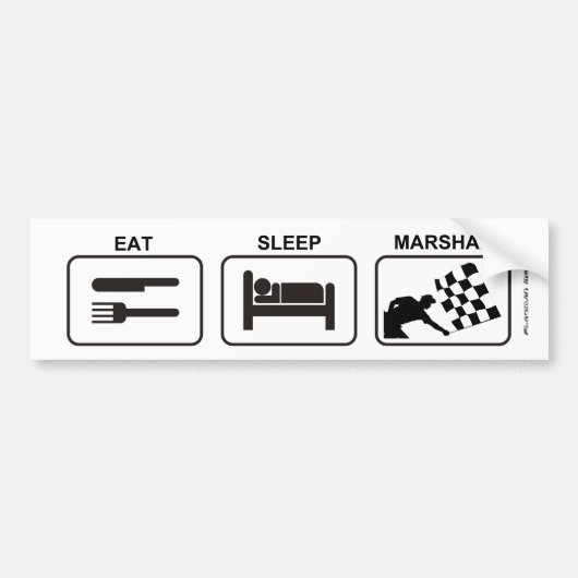 "Eat - Sleep - Marshal" door Vlagman Bumpersticker (Voorkant)