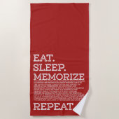 Eat Sleep Memorize Herhaal Memory Master Strandlaken (Voorkant)