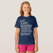 Eat Sleep Memorize Herhaal Memory Master T-shirt (Voorkant volledig)