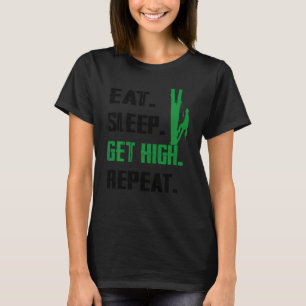 Eat Sleep met hoge herhaling Arborist Lumberjack F T-shirt