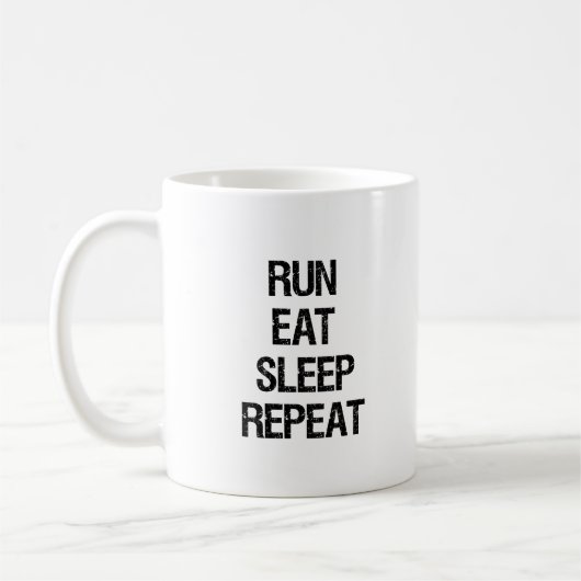 Eat Sleep Mok van de looppas herhalen (Links)
