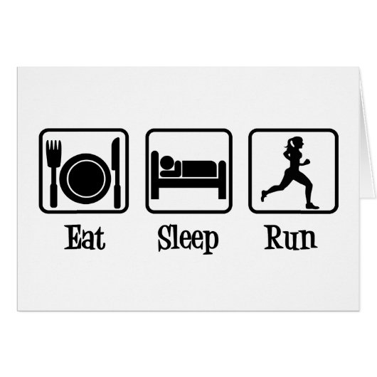Eat Sleep Motivatie Runner Kaart (Voorkant Horizontaal)