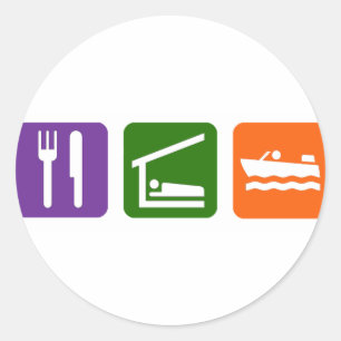 Eat Sleep Motor Bot Ronde Sticker