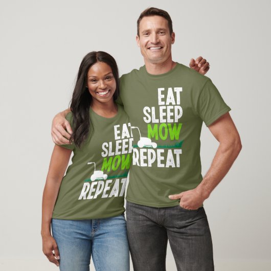 Eat Sleep Mow Herhaal Funny Lawn Mower Gardener T-shirt (Unisex)