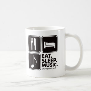 Eat Sleep Music - Black Koffiemok