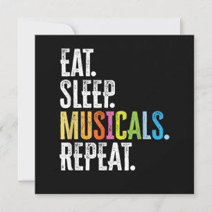 Eat Sleep Musicals Herhaal Actor Actress Singer Bedankkaart
