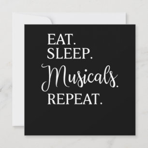 Eat Sleep Musicals Herhaal Broadway Actor Bedankkaart
