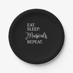 Eat Sleep Musicals Herhalen Papieren Bordje