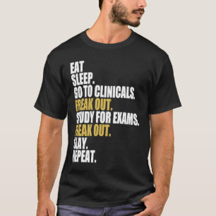 Eat Sleep naar chemicaliën Verpleegster in uitvoer T-shirt