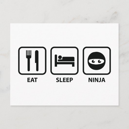Eat Sleep Ninja Briefkaart (Voorkant)