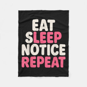 Eat Sleep Notice Herhaal Grappige Humor Quote Fleece Deken