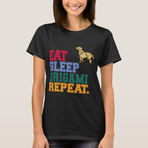 Eat Sleep Origami Herhaal Papier Vouwen Artiest T-shirt