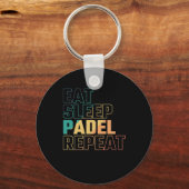 Eat Sleep Padel Herhalen Sleutelhanger (Voorkant)
