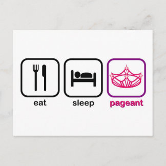 Eat Sleep Pageant Briefkaart