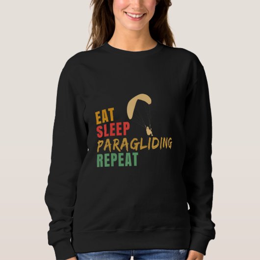 Eat Sleep Paragliding Repeat Paragliding Skydiver Trui (Voorkant)