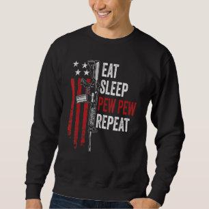 Eat Sleep Pew Herhaal Pistool Eigenaar Verenigde S Trui