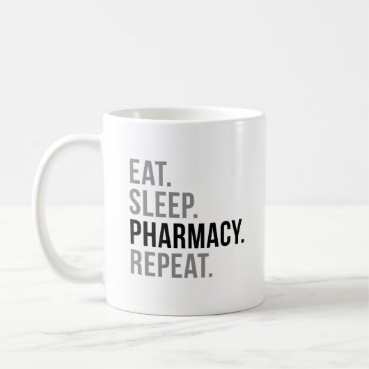 Eat Sleep Pharmacy Repat Koffiemok (Links)