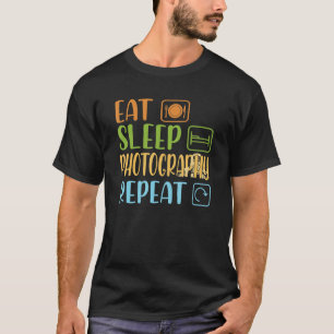 Eat Sleep Photografie Herhaal  Retro Photogr T-shirt