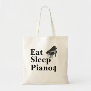 Eat Sleep Piano Herhaal Grand Piano Pianist Teache Tote Bag