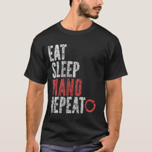 Eat Sleep Piano Herhalen T-shirt
