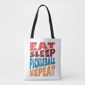 Eat Sleep Pickleball Herhalen Draagtas (Voorkant)