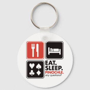 Eat Sleep Pinochle Sleutelhanger