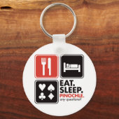 Eat Sleep Pinochle Sleutelhanger (Voorkant)