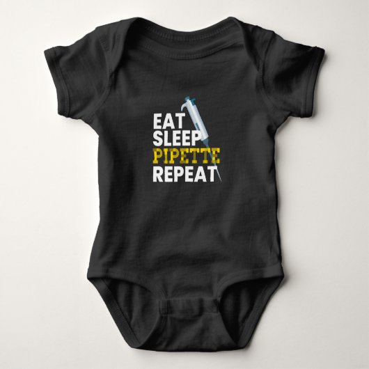 Eat Sleep Pipette Herhaal microbiologie Romper (Voorkant)