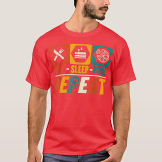 Eat Sleep Pizza Herhaal Funny Foodie Fast Food Lov T-shirt