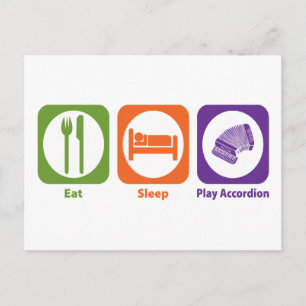 Eat Sleep Play Accordion Briefkaart