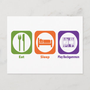 Eat Sleep Play Backgammon Briefkaart