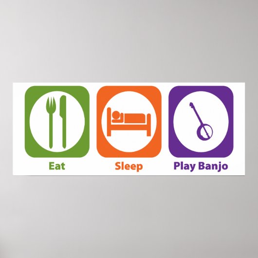 Eat Sleep Play Banjo Poster (Voorkant)