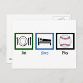 Eat Sleep Play Baseball Briefkaart (Voorkant / Achterkant)