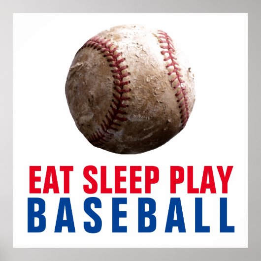 Eat Sleep Play Baseball Poster (Voorkant)