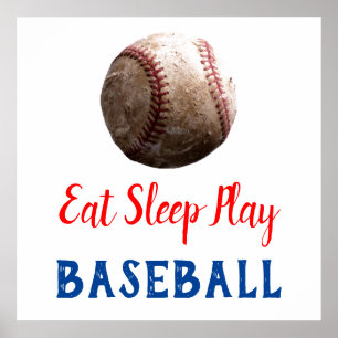 Eat Sleep Play Baseball Poster
