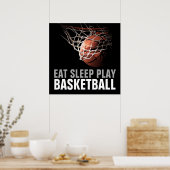 Eat Sleep Play Basketball Artwork Poster (Keuken)