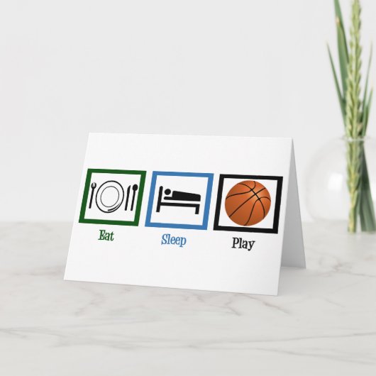 Eat Sleep Play Basketball Kaart (Voorkant)