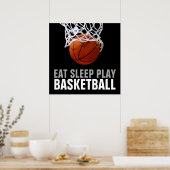 Eat Sleep Play Basketball Poster - Imprimantes uni (Cuisine)