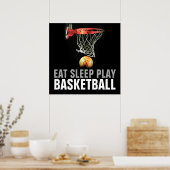 Eat Sleep Play Basketball Quote Poster (Keuken)