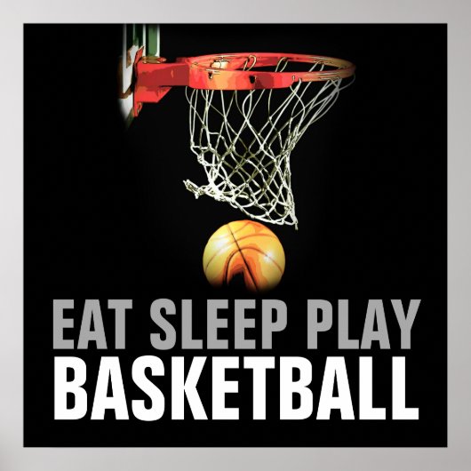Eat Sleep Play Basketball Quote Poster (Voorkant)