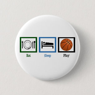 Eat Sleep Play Basketball Ronde Button 5,7 Cm