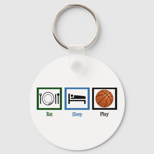 Eat Sleep Play Basketball Sleutelhanger (Voorkant)