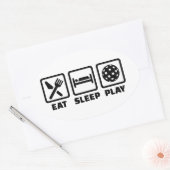 Eat Sleep Play Floorball Ovale Sticker (Envelop)