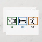 Eat Sleep Play Golf Briefkaart (Voorkant / Achterkant)